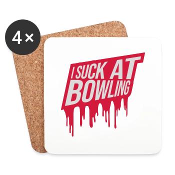 I suck at bowling - Untersetzer (4er-Set) - Weiß - Vorne