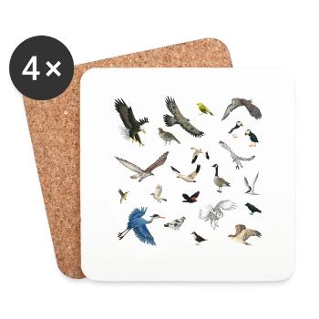 Vögel Kanadas - Untersetzer (4er-Set) - Weiß - Vorne