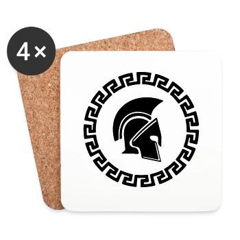 Logo Spartan - Dessous de verre (lot de 4) - blanc - Devant
