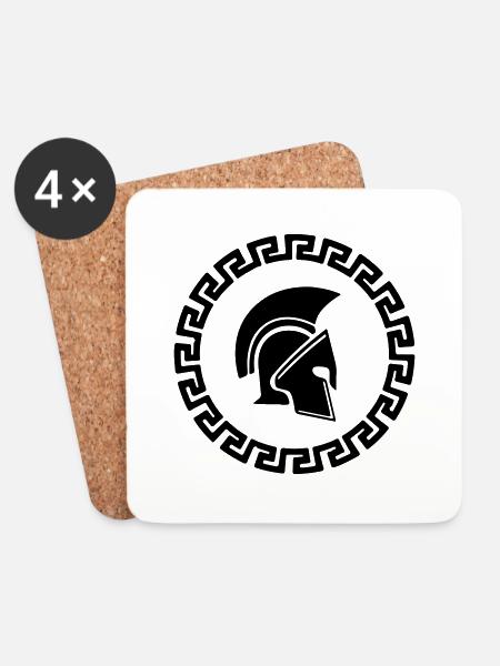 Spartanisches Logo - Untersetzer (4er-Set) - Weiß