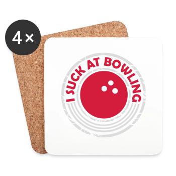 Je suis nul au bowling - Dessous de verre (lot de 4) - blanc - Devant