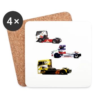 Racing Truck Aufkleber Pack - Untersetzer (4er-Set) - Weiß - Vorne