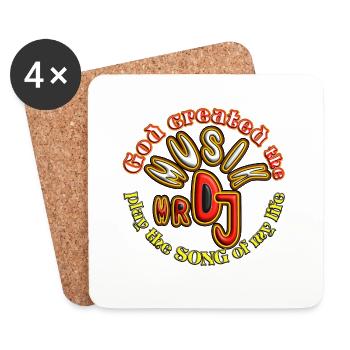 Got Created the musik Mr DJ - Dessous de verre (lot de 4) - blanc - Devant