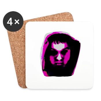 Hoody head: Pink - Untersetzer (4er-Set) - Weiß - Vorne