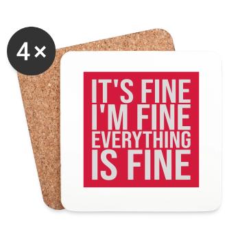 everything is fine Zitat - Untersetzer (4er-Set) - Weiß - Vorne