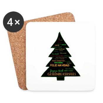 Joyeuses Fêtes - Dessous de verre (lot de 4) - blanc - Devant