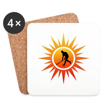 Field hockey player hockey star - Coasters (set of 4) - white - Front