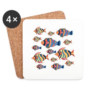 Poissons - Dessous de verre (lot de 4) - blanc - Devant