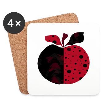 Apfel - Untersetzer (4er-Set) - Weiß - Vorne