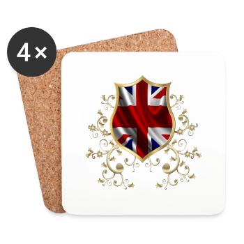 England UK London British English United Kingdom - Coasters (set of 4) - white - Front