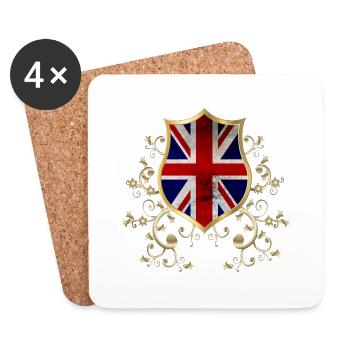 Angleterre Royaume-Uni Londres Anglais britannique Royaume-Uni - Dessous de verre (lot de 4) - blanc - Devant