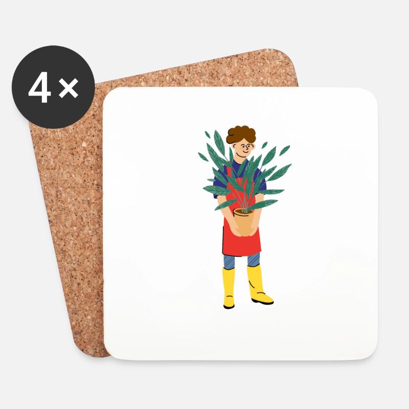 Herbstpflanzen für u - Untersetzer (4er-Set) - Weiß
