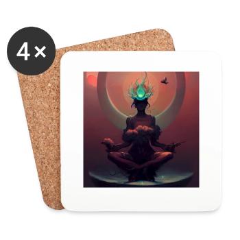 ARTWORK SPIRITUAL _05 - Coasters (set of 4) - white - Front