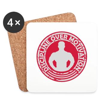 discipline over motivation quote - Coasters (set of 4) - white - Front
