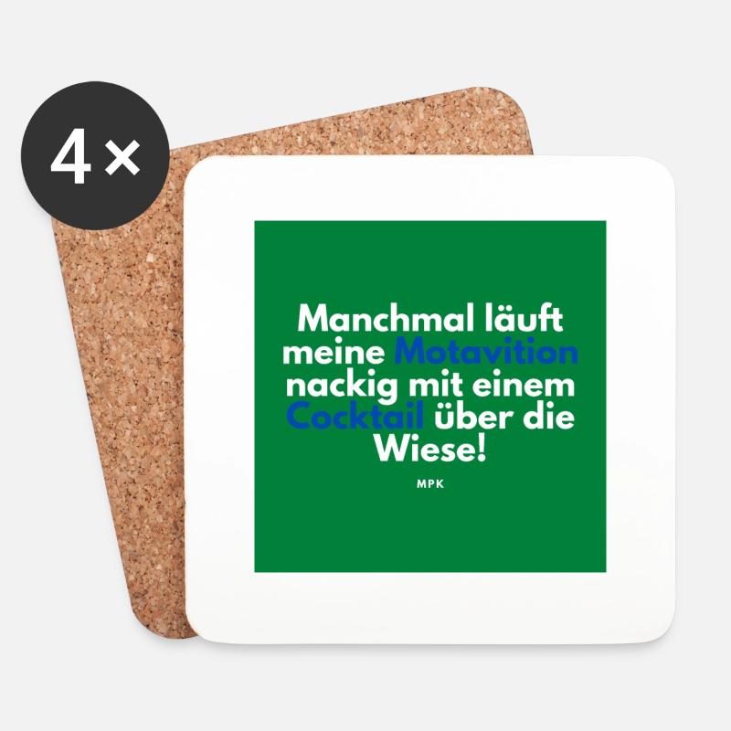 Grün - Untersetzer (4er-Set) - Weiß