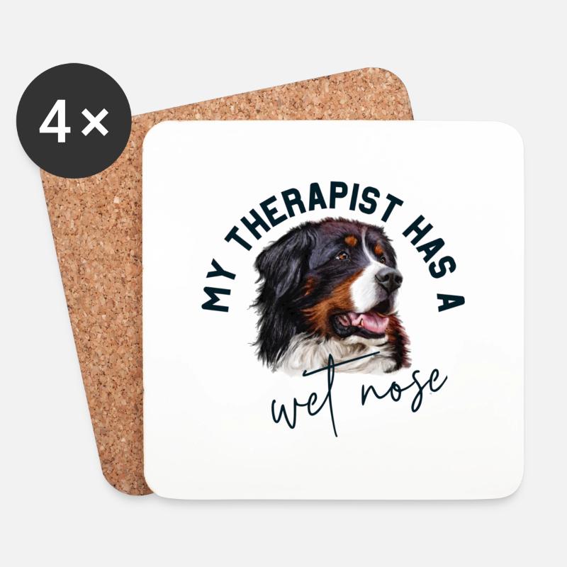 Berner Sennenhund - Untersetzer (4er-Set) - Weiß