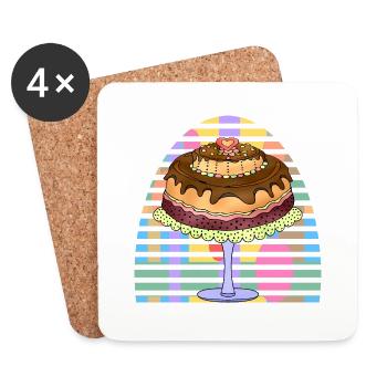 Cake - Coasters (set of 4) - white - Front