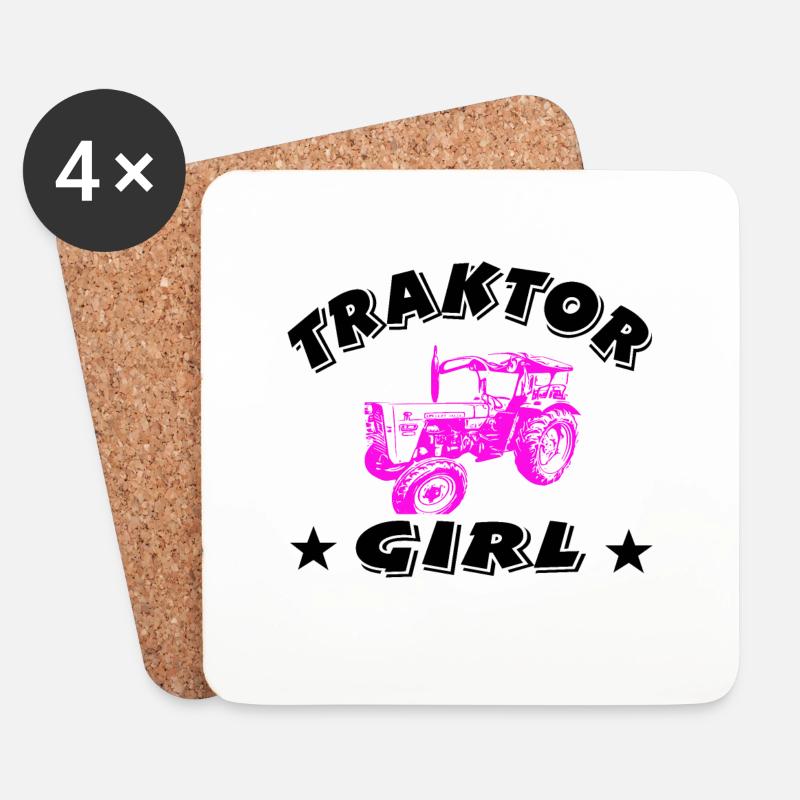 Traktor - Untersetzer (4er-Set) - Weiß