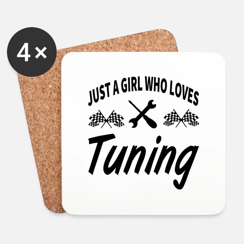 Car - Coasters (set of 4) - white