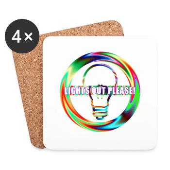 Éteignez la lumière de la lampe - Dessous de verre (lot de 4) - blanc - Devant