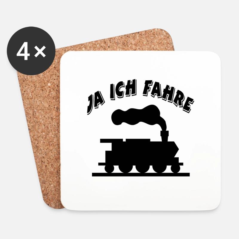 Eisenbahn - Untersetzer (4er-Set) - Weiß