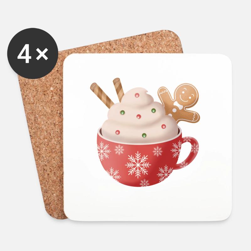 Christmascup - Untersetzer (4er-Set) - Weiß