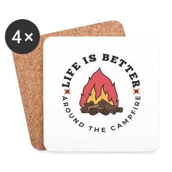 Life is better at the Campfire - Coasters (set of 4) - white - Front