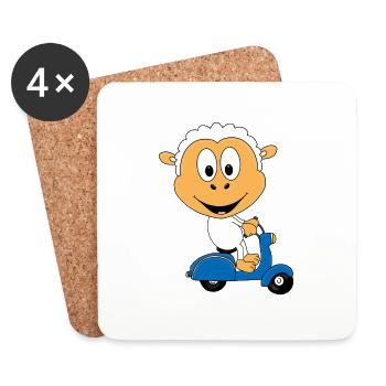 SCHAF - ROLLER - TIER - TIERISCH - KIND - BABY - Untersetzer (4er-Set) - Weiß - Vorne