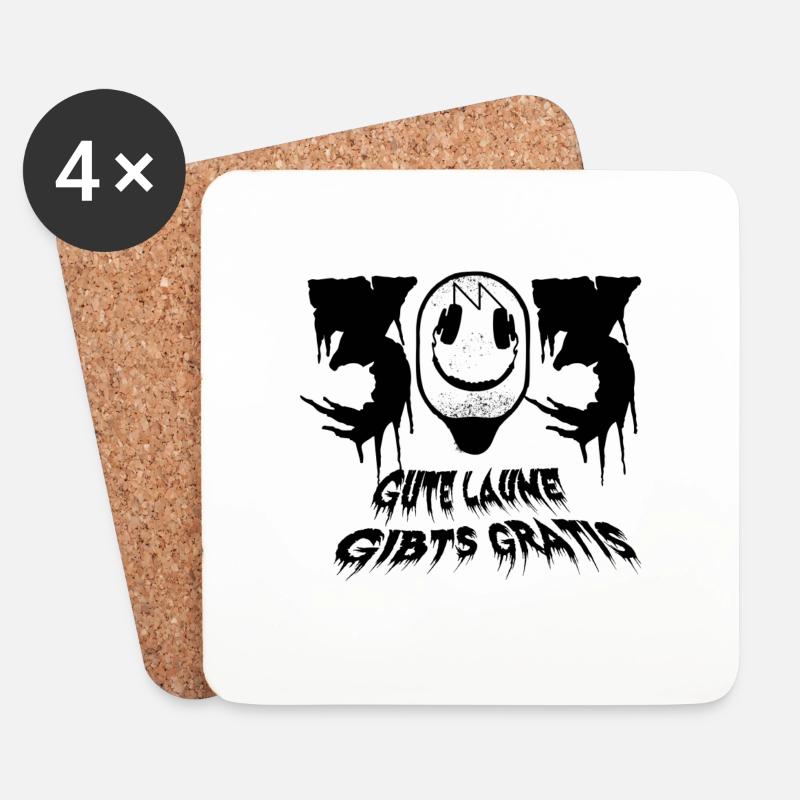 303 Acid Smile - Untersetzer (4er-Set) - Weiß