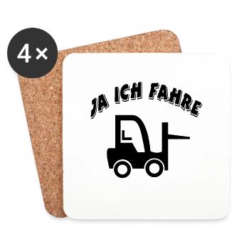Gabelstapler - Untersetzer (4er-Set) - Weiß - Vorne