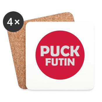 Conception du logo Puck Futin - Dessous de verre (lot de 4) - blanc - Devant