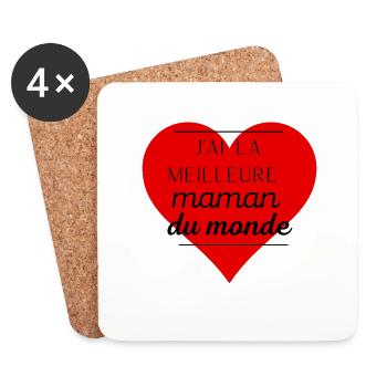 MEILLEURE MAMAN - Dessous de verre (lot de 4) - blanc - Devant