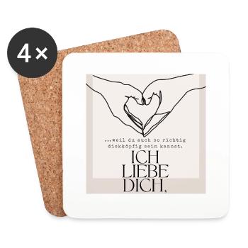 Für alle die verliebt, verheiratet, befreunde sind - Untersetzer (4er-Set) - Weiß - Vorne
