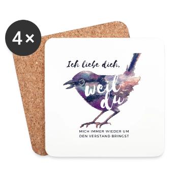 Sage jeden Tag ich liebe dich - Untersetzer (4er-Set) - Weiß - Vorne