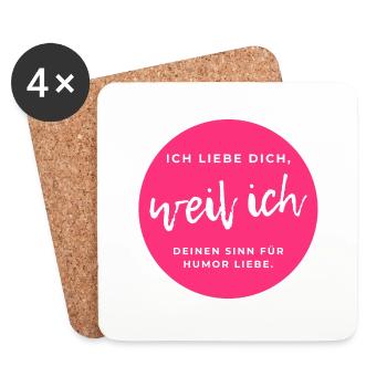 Ich liebe deinen Sinn für Humor - Untersetzer (4er-Set) - Weiß - Vorne