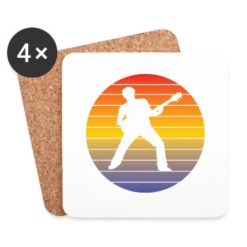 Guitariste Musique Guitariste Musicien Guitare - Dessous de verre (lot de 4) - blanc - Devant