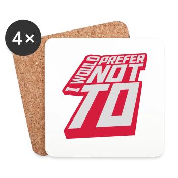 I prefer not to - Coasters (set of 4) - white - Front