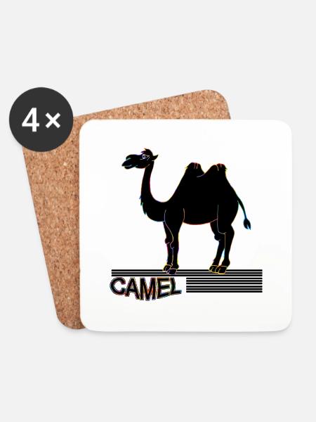 Kamel - Untersetzer (4er-Set) - Weiß