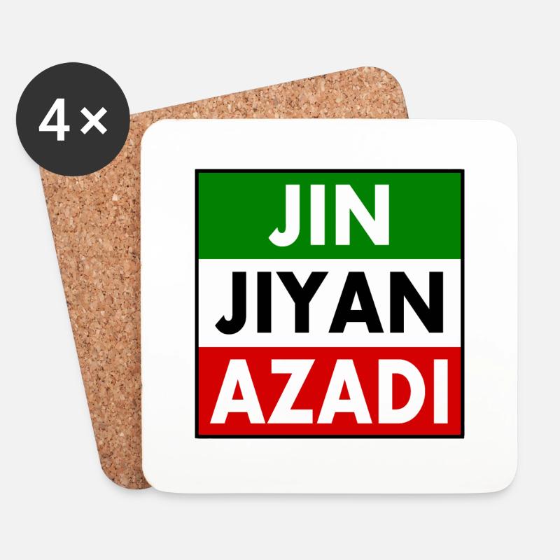 jin jiyan azadi - Untersetzer (4er-Set) - Weiß