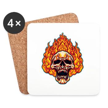 Le rocker mexicain coloré Totenkop - Dessous de verre (lot de 4) - blanc - Devant