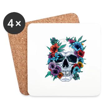 Fleurs mexicaines coloréesTotenkop - Dessous de verre (lot de 4) - blanc - Devant