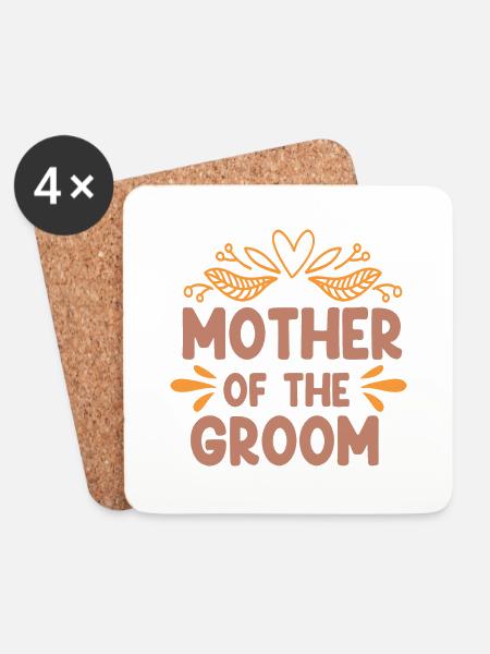 Mother Of The Groom-Wedding-Bride - Coasters (set of 4) - white