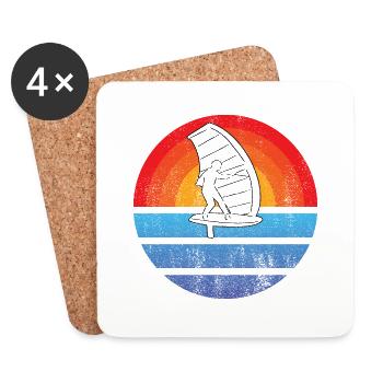 Windsurfer Surf Kitesurfer Windsurfer Windsurfing Cadeau - Dessous de verre (lot de 4) - blanc - Devant