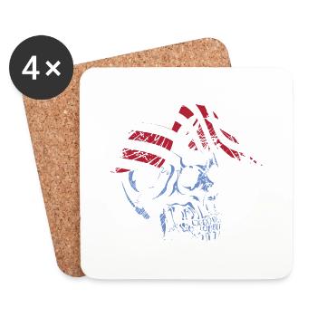 Skull Eagle - Coasters (set of 4) - white - Front