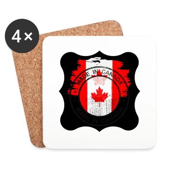 Canada, feuille d’érable. - Dessous de verre (lot de 4) - blanc - Devant