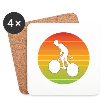Bike Mountain Bike Cycling Bike Tour Cycling - Coasters (set of 4) - white - Front