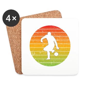 Football Joueur de football Entraîneur de football Footballeur - Dessous de verre (lot de 4) - blanc - Devant