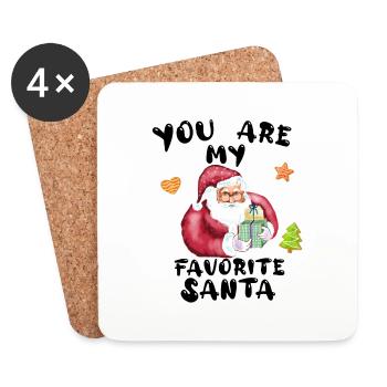 Tu es mon Père Noël préféré - Dessous de verre (lot de 4) - blanc - Devant