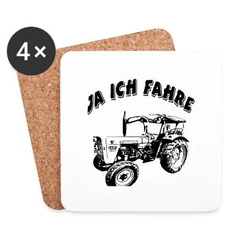 Traktor - Untersetzer (4er-Set) - Weiß - Vorne