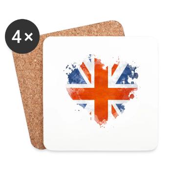 England UK London British English United Kingdom - Coasters (set of 4) - white - Front